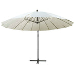 Hanging Garden Parasol White 3 m Aluminium Pole
