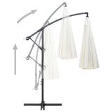 Hanging Garden Parasol White 3 m Aluminium Pole