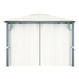 Gazebo with Curtain 300x300 cm Cream Aluminium - 45-Degree Angle
