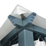 Gazebo with Curtain 300x300 cm Cream Aluminium - Low Angle