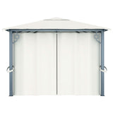 Gazebo with Curtain 400x300 cm Cream Aluminium
