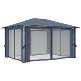 Gazebo with Curtain 400x300 cm Anthracite Aluminium