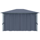 Gazebo with Curtain 400x300 cm Anthracite Aluminium