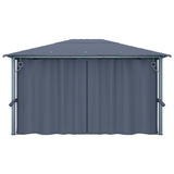 Gazebo with Curtain 400x300 cm Anthracite Aluminium - Rear View