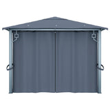 Gazebo with Curtain 400x300 cm Anthracite Aluminium - Close-Up Angle