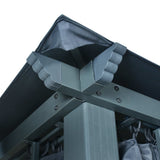 Gazebo with Curtain 400x300 cm Anthracite Aluminium - Low Angle