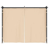 Gazebo with Curtains 3x3 m Cream Steel