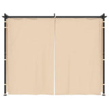 Gazebo with Curtains 3x3 m Cream Steel - Side View