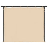 Gazebo with Curtains 3x3 m Cream Steel