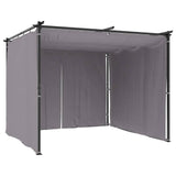 Gazebo with Curtains 3x3 m Anthracite Steel - 45-Degree Angle