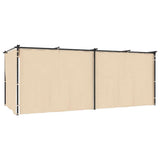 Gazebo with Curtains 3x6 m Cream Steel - Front View