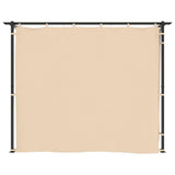 Gazebo with Curtains 3x6 m Cream Steel - 45-Degree Angle