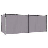 Gazebo with Curtains 3x6 m Anthracite Steel - Front View