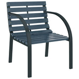 Garden Chairs 2 pcs Grey Wood - Side View