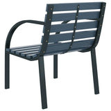 Garden Chairs 2 pcs Grey Wood - Rear View