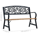 Garden Bench 120 cm Wood - Low Angle