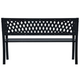 Garden Bench 125 cm Black Steel - Top-Down View