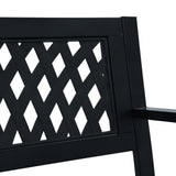 Garden Bench 125 cm Black Steel - Rear View