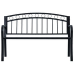 Garden Bench 125 cm Black Steel