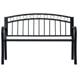 Garden Bench 125 cm Black Steel - Front View