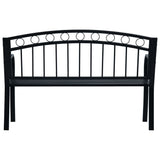 Garden Bench 125 cm Black Steel - Top-Down View