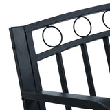 Garden Bench 125 cm Black Steel - 45-Degree Angle