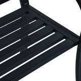 Garden Bench 125 cm Black Steel - Rear View
