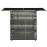 3 Piece Bistro Set with Cushions Poly Rattan Grey - 45-Degree Angle
