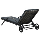 Sun Loungers with Table Poly Rattan Anthracite - Top-Down View
