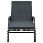 Sun Loungers with Table Poly Rattan Anthracite
