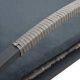 Sun Loungers with Table Poly Rattan Anthracite - Rear View