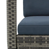 Garden Rocking Chair Poly Rattan Anthracite - 45-Degree Angle