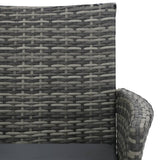 2-Seater Garden Sofa with Tea Table Poly Rattan Anthracite - 45-Degree Angle