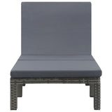 Sun Lounger with Cushion Poly Rattan Anthracite - Front View