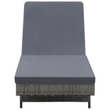 Sun Lounger with Wheels and Cushion Poly Rattan Anthracite - Top-Down View