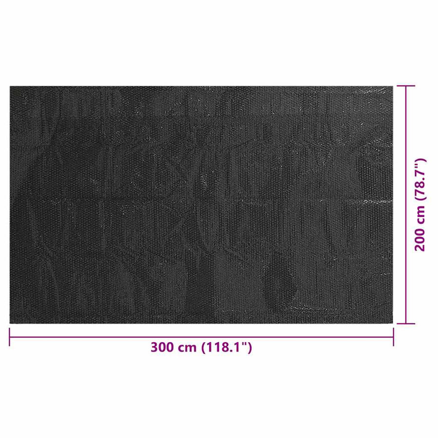 Pool Cover Black 300x200 cm PE