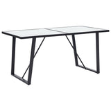Dining Table White 160x80x75 cm Tempered Glass