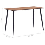 Dining Table Brown 120x60x75 cm - Rear View