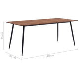 Dining Table Brown 180x90x75 cm MDF - Rear View