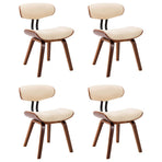 Dining Chairs 4 pcs Cream Bent Wood and Faux Leather