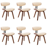 Dining Chairs 6 pcs Cream Bent Wood and Faux Leather