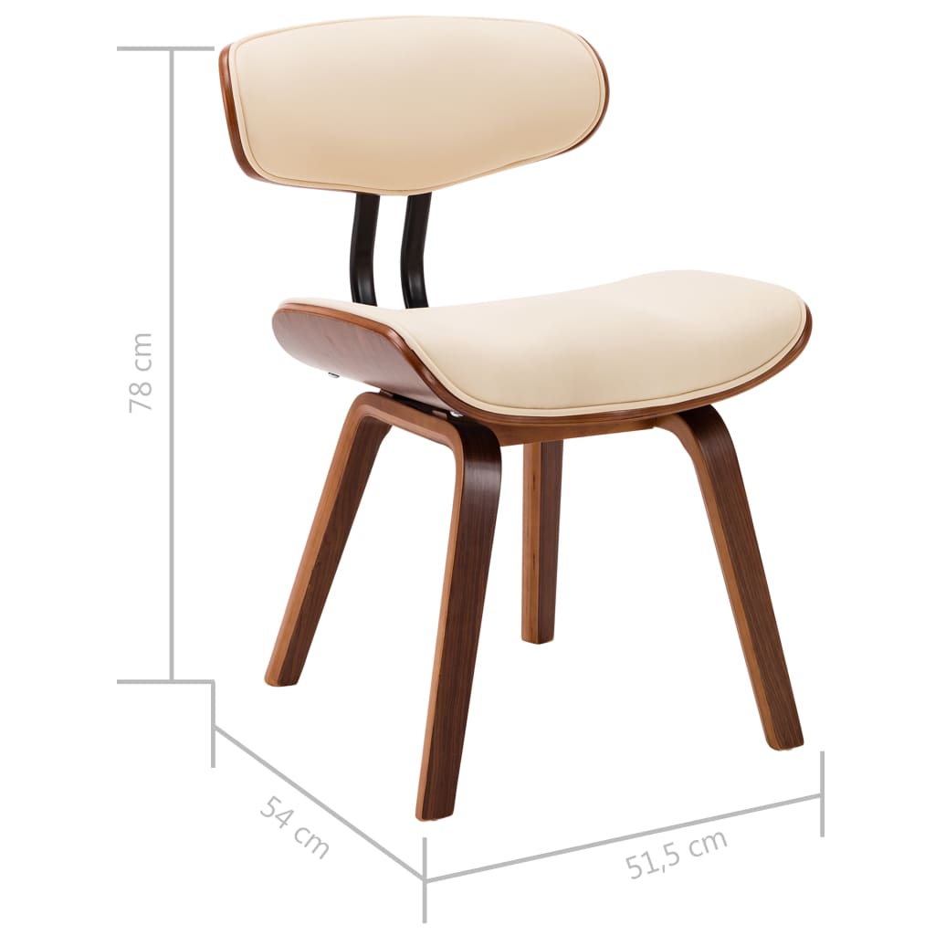 Dining Chairs 6 pcs Cream Bent Wood and Faux Leather