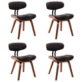 Dining Chairs 4 pcs Grey Bent Wood and Fabric