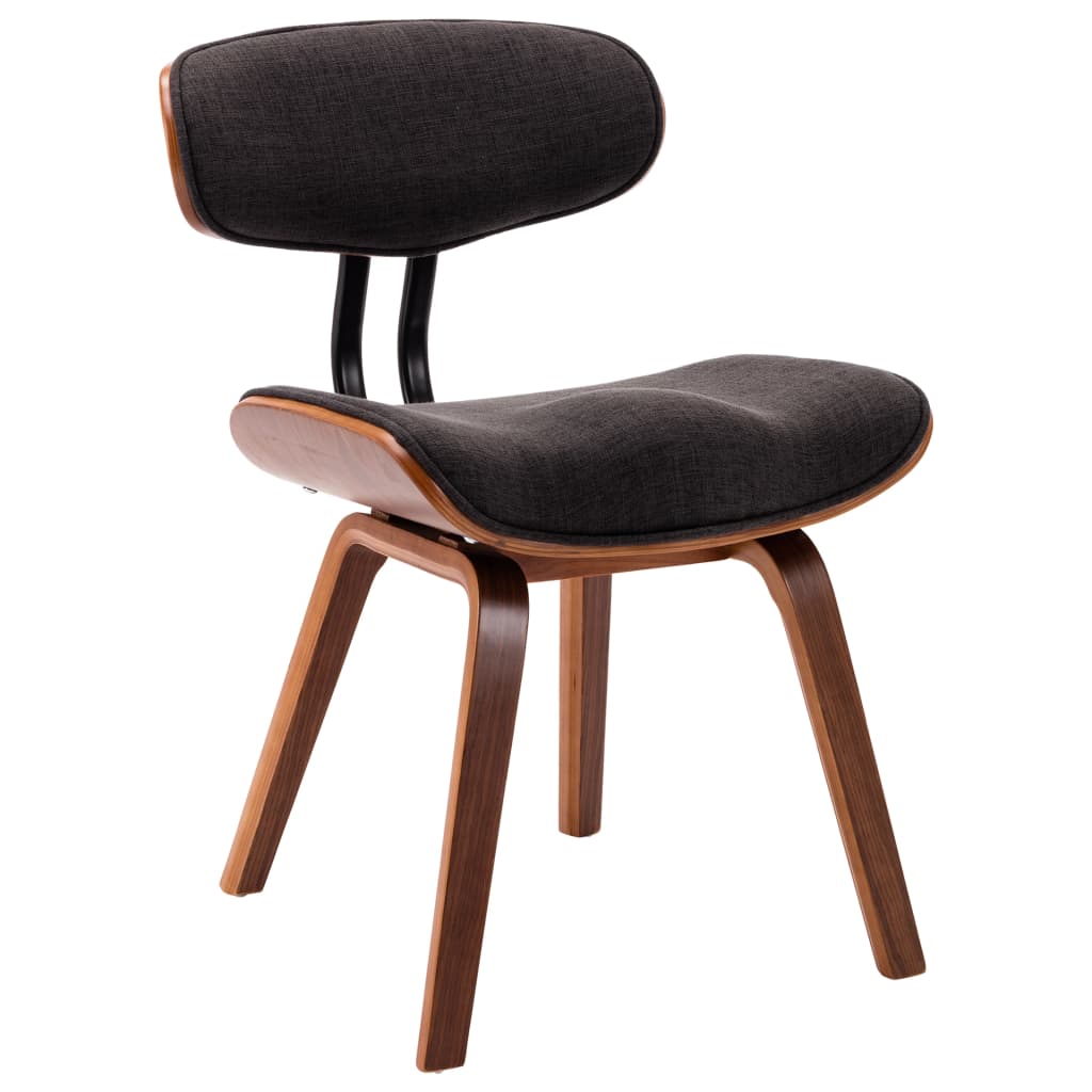 Dining Chairs 4 pcs Grey Bent Wood and Fabric