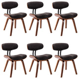 Dining Chairs 6 pcs Grey Bent Wood and Fabric