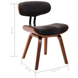 Dining Chairs 6 pcs Grey Bent Wood and Fabric