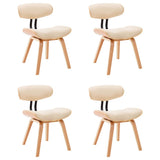 Dining Chairs 4 pcs Cream Bent Wood and Faux Leather