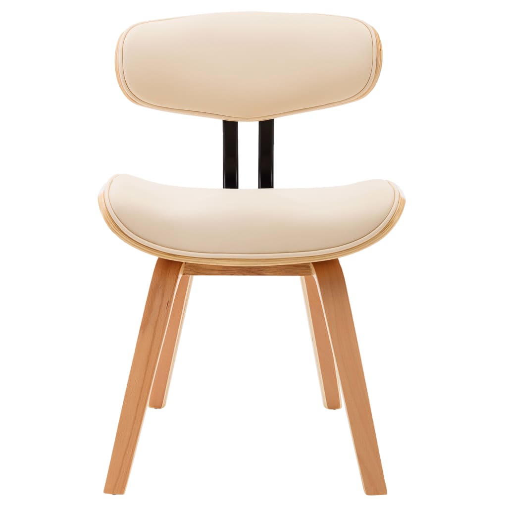 Dining Chairs 4 pcs Cream Bent Wood and Faux Leather