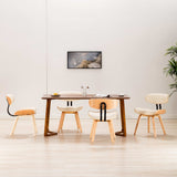 Dining Chairs 4 pcs Cream Bent Wood and Faux Leather