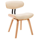 Dining Chairs 6 pcs Cream Bent Wood and Faux Leather